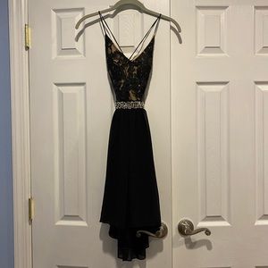 Mid length dress with tie up back